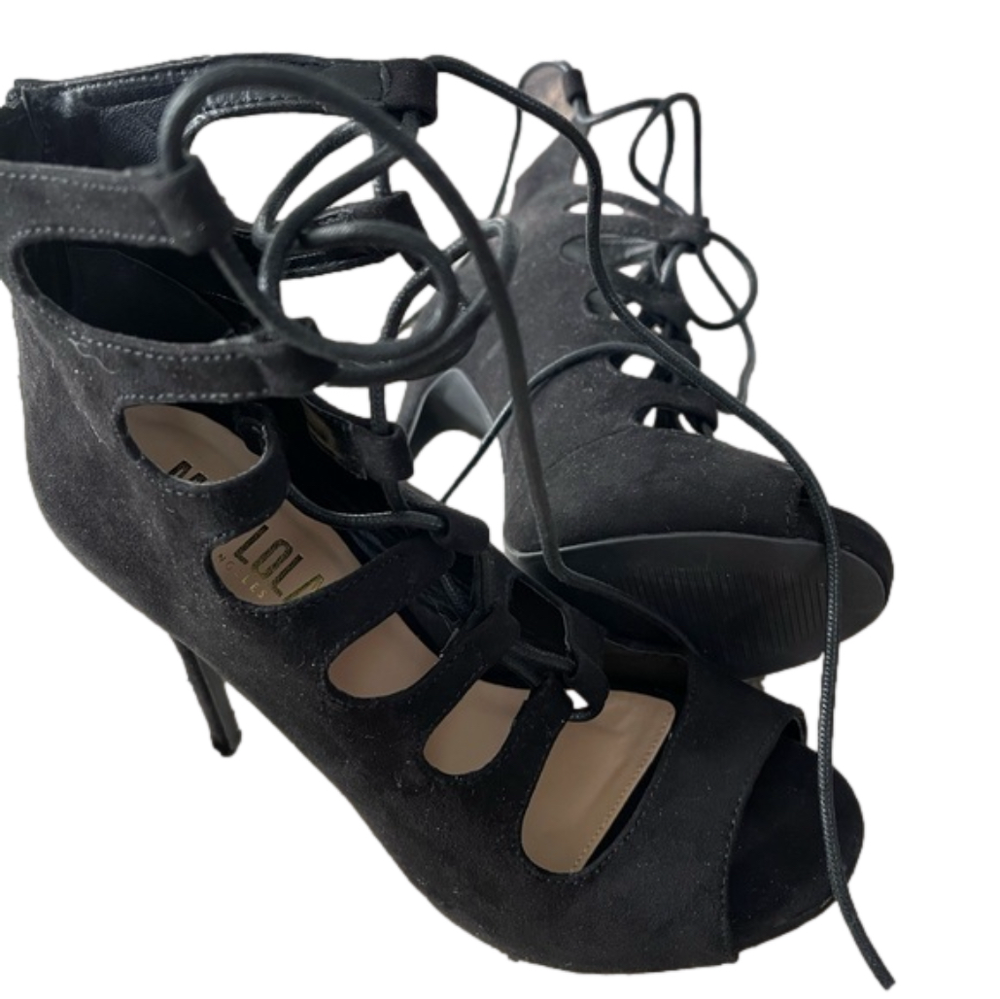 Miss Lola black lace up heel 7.5
